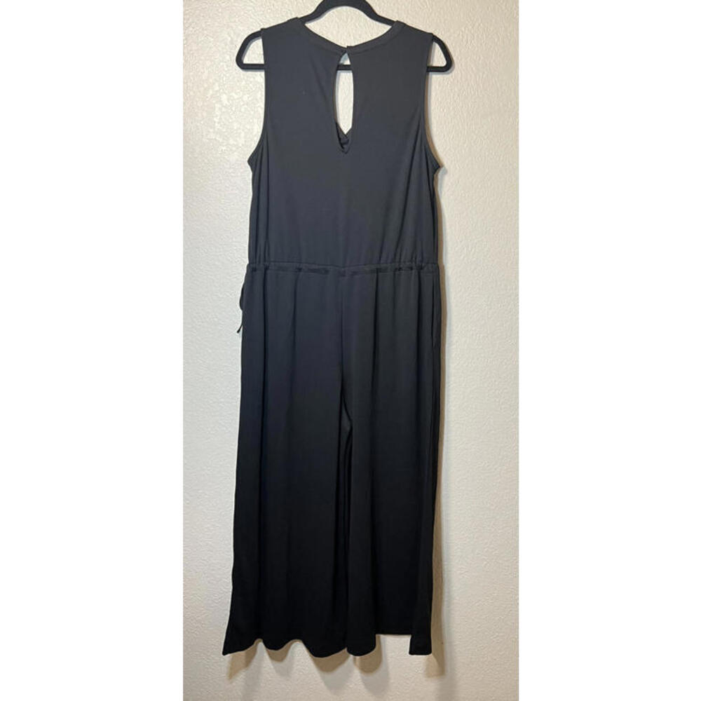 New SWEATY BETTY Cruise V-Neck Wide Leg Cropped Jumpsuit Black Size M Retail$128 - Picture 10 of 12